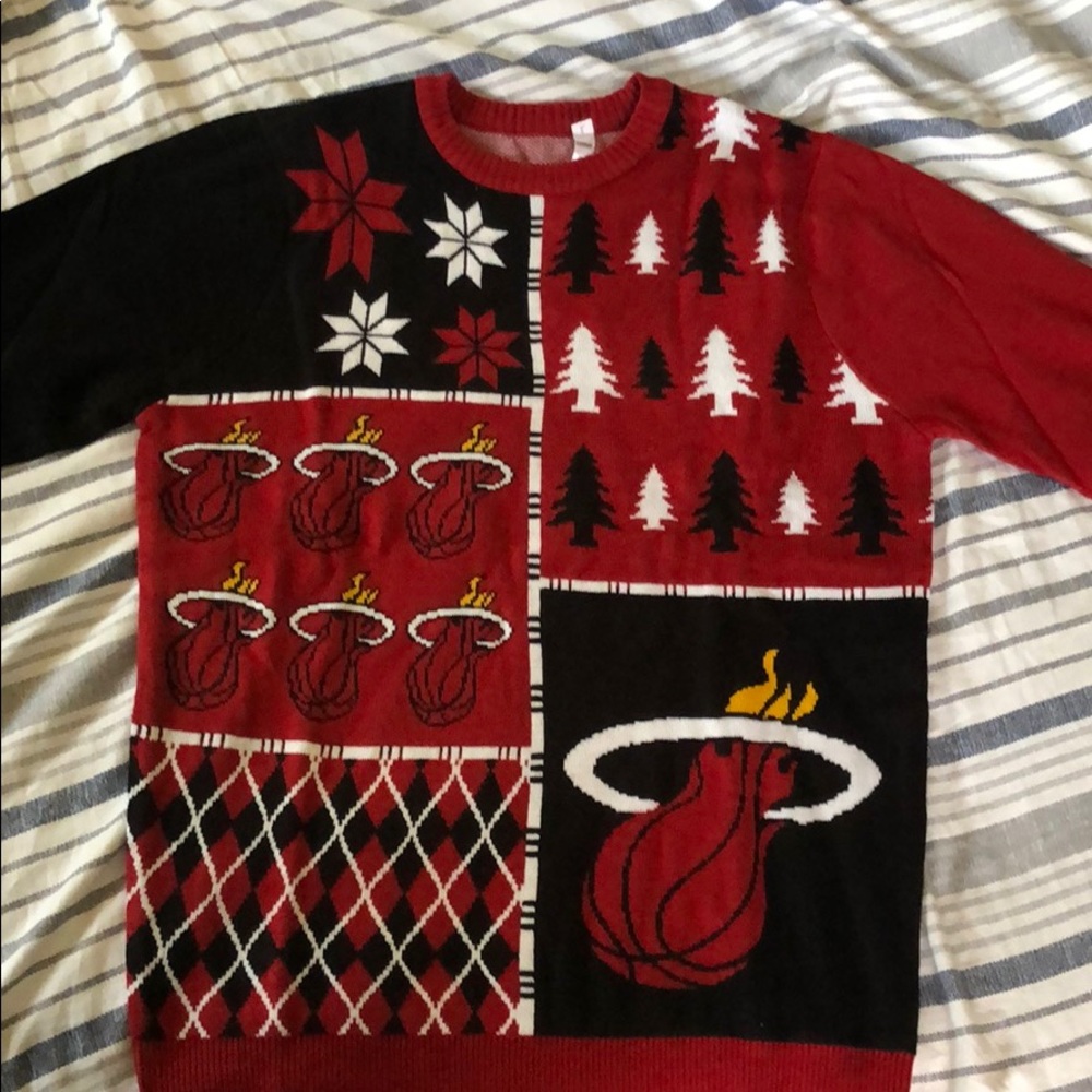 Miami Heat Christmas Sweater Men’s Large